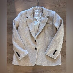 Piral Textured Cream Blazer Double Button S/XS